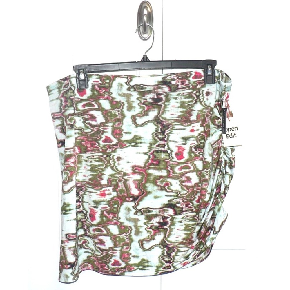 Open‎ Edit Women's Plus Size Abstract Print Ruched Side Mini Skort 2X